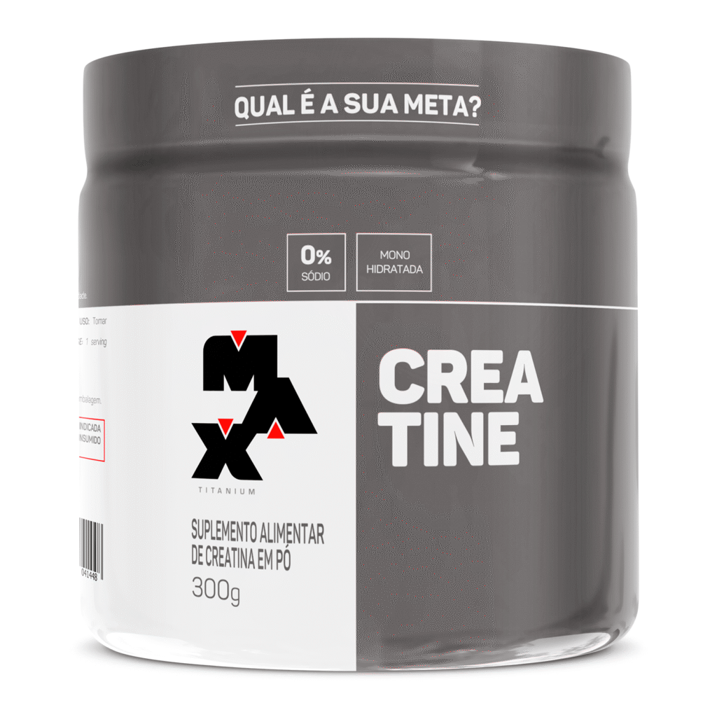 Creatina Monohidratada em Pó Sem Glúten 300 gramas - Max Titanium